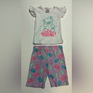 Mon Petit Cute Bear Kids Pajama Set - White and Purple for Girls